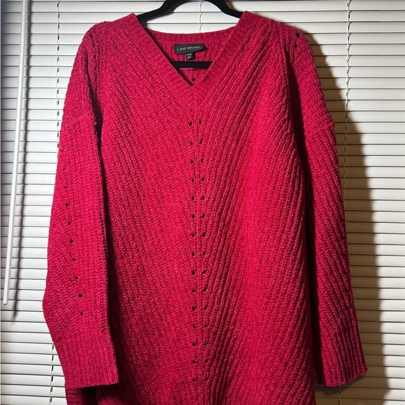 Lane Bryant Red V-neck Pull Over Sweater Plus Size 18/20 - Picture 1 of 5